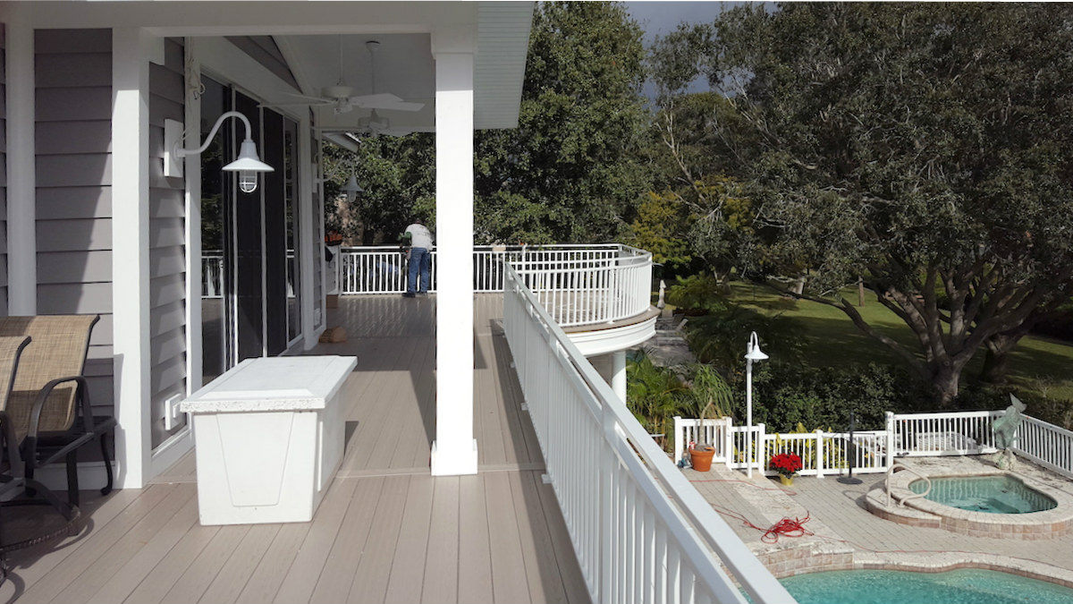 White Deck Railing